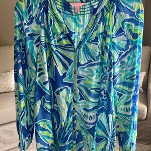Lilly Pulitzer Button Front Elsa Top SZ Small